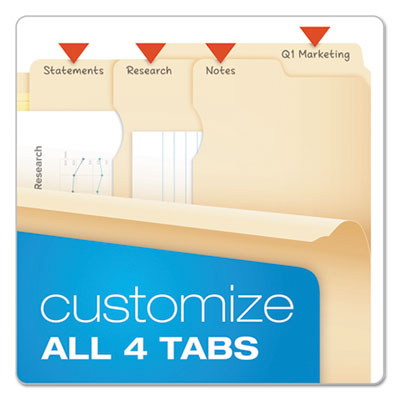 Pendaflex® Divide It Up File Folder, 1/2-Cut Tabs: Assorted, Letter Size, 0.75" Expansion, Manila, 24/Pack Flipcost Flipcost