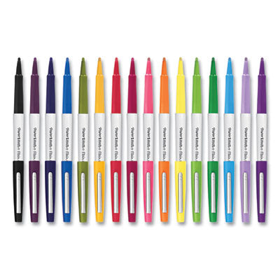 Paper Mate® Flair Felt Tip Porous Point Pen, Stick, Bold 1.2 mm, Assorted Ink Colors, White Pearl Barrel, 16/Pack Flipcost Flipcost