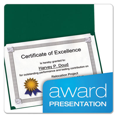 Oxford™ Certificate Holder, 11.25 x 8.75, Green, 5/Pack Flipcost Flipcost