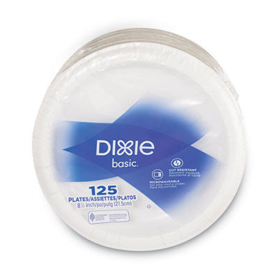 Dixie® Paper Dinnerware, Plates, White, 8.5" dia, 125/Pack Flipcost Flipcost