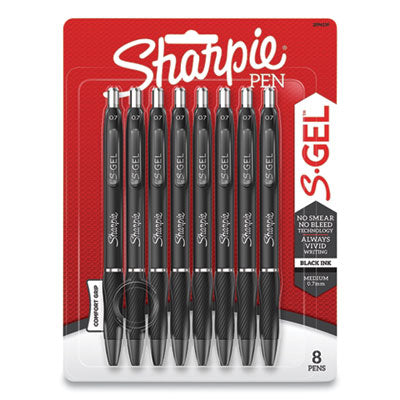 Sharpie® S-Gel™ S-Gel High-Performance Gel Pen, Retractable, Medium 0.7 mm, Black Ink, Black Barrel, 8/Pack Flipcost Flipcost