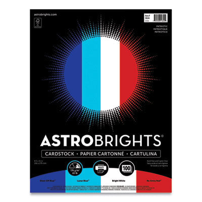 Astrobrights® Color Cardstock - "Patriotic" Assortment, 65 lb Cover Weight, 8.5 x 11, Assorted Patriotic Colors, 100/Pack Flipcost Flipcost