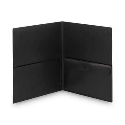 Smead™ Poly Two-Pocket Folder with Snap Closure Security Pocket, 100-Sheet Capacity, 11 x 8.5, Black, 5/Pack Flipcost Flipcost