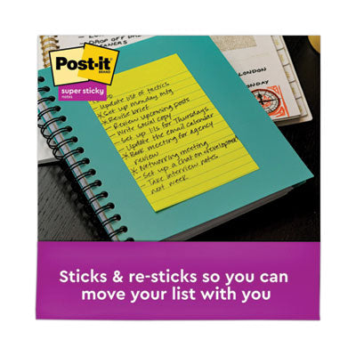 Post-it® Notes Super Sticky Pads in Energy Boost Collection Colors, Note Ruled, 4" x 6", 45 Sheets/Pad, 24 Pads/Pack Flipcost Flipcost