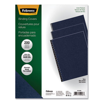 Fellowes® Expressions Linen Texture Presentation Covers for Binding Systems, Navy, 11.25 x 8.75, Unpunched, 200/Pack Flipcost Flipcost