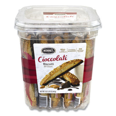 Nonni's® Biscotti Dark Chocolate Almond, 0.85 oz Individually Wrapped, 25/Pack Flipcost Flipcost