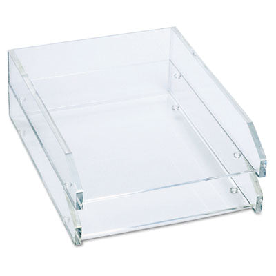 Kantek Clear Acrylic Letter Tray, 2 Sections, Letter Size Files, 10.5" x 13.75" x 2.5", Clear, 2/Pack Flipcost Flipcost
