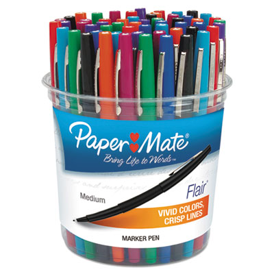 Paper Mate® Point Guard Flair Felt Tip Porous Point Pen, Stick, Bold 1.4 mm, Assorted Ink and Barrel Colors, 48/Pack Flipcost Flipcost