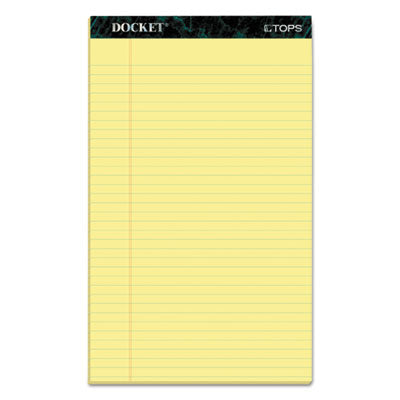 TOPS™ Docket Ruled Perforated Pads, Wide/Legal Rule, 50 Canary-Yellow 8.5 x 14 Sheets, 12/Pack Flipcost Flipcost