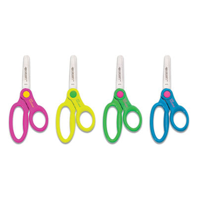 Kids' antimicrobial scissors rounded tip, 5" Long, 2" Cut Length, Assorted Straight Handles, 12/Pack Flipcost Flipcost