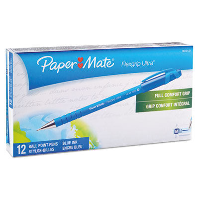 Paper Mate® FlexGrip Ultra Recycled Ballpoint Pen, Stick, Medium 1 mm, Blue Ink, Blue Barrel, Dozen Flipcost Flipcost
