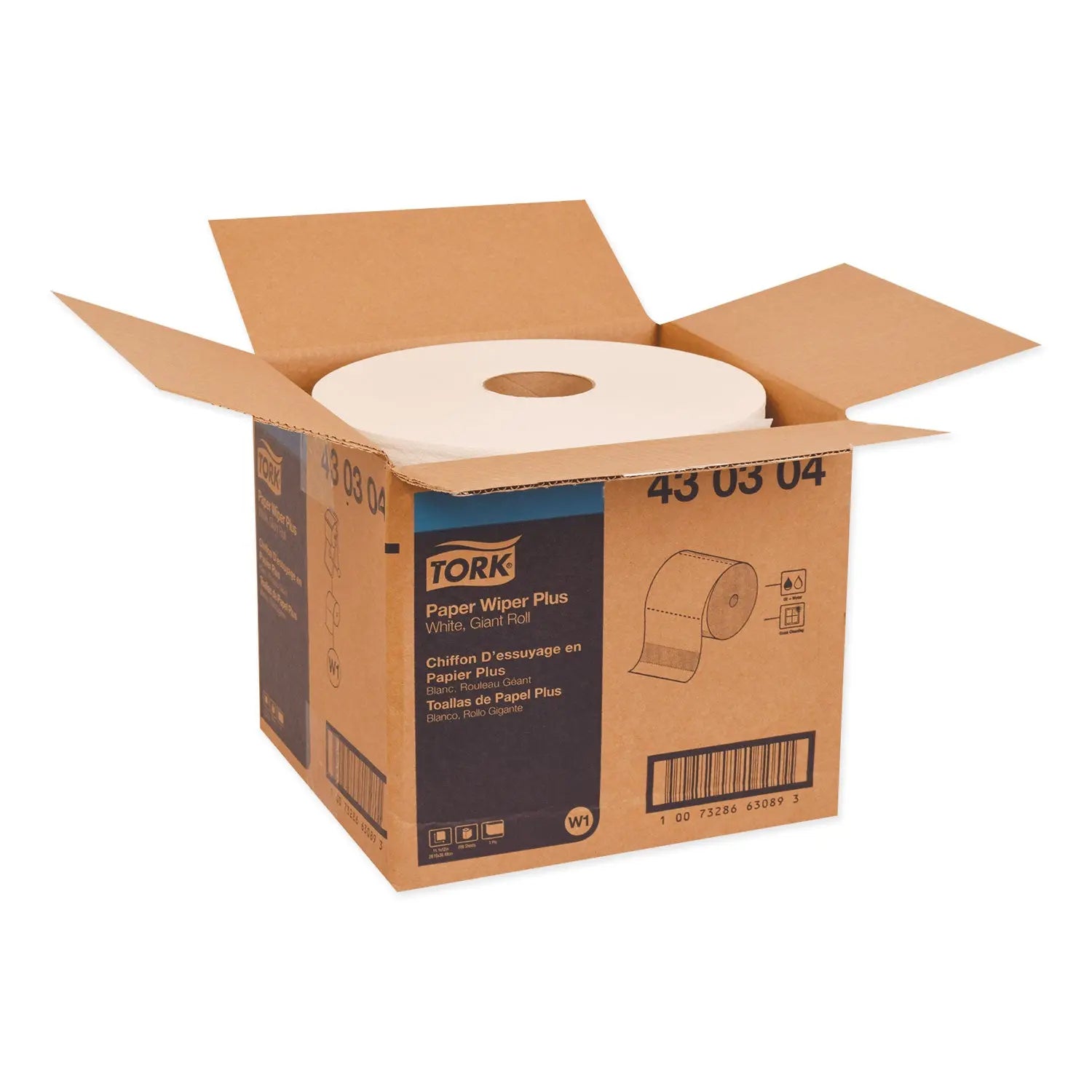 Paper Wiper Plus, 11.1 x 12, White, 800/Roll Tork® Flipcost