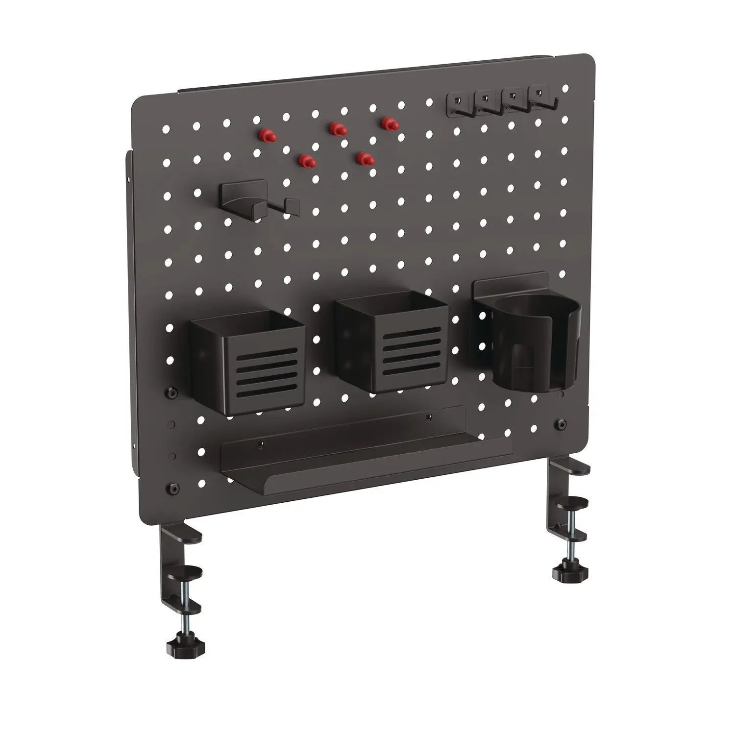Pegboard Organizer, Three Compartments, 20.58 x 1 x 17, Black, Steel Kantek Flipcost