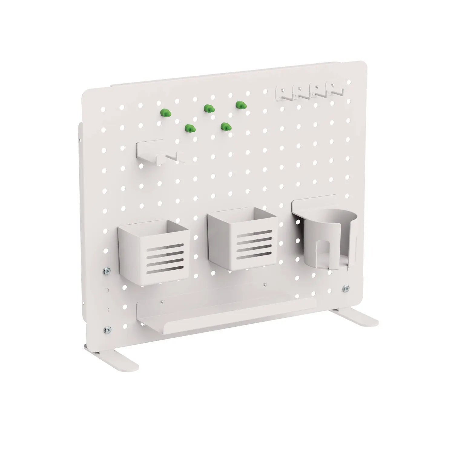 Pegboard Organizer, Three Compartments, 20.58 x 1 x 17, White, Steel