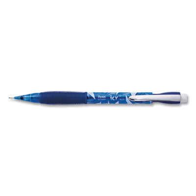 Pentel® Icy Mechanical Pencil, 0.5 mm, HB (#2), Black Lead, Transparent Blue Barrel, Dozen Flipcost Flipcost