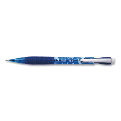 Pentel® Icy Mechanical Pencil, 0.7 mm, HB (#2), Black Lead, Transparent Blue Barrel, Dozen Flipcost Flipcost