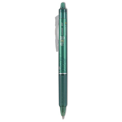 Pilot® FriXion Clicker Erasable Gel Pen, Retractable, Fine 0.7 mm, Green Ink, Green Barrel, Dozen Flipcost Flipcost