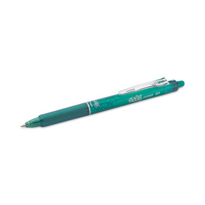 Pilot® FriXion Clicker Erasable Gel Pen, Retractable, Fine 0.7 mm, Green Ink, Green Barrel, Dozen Flipcost Flipcost