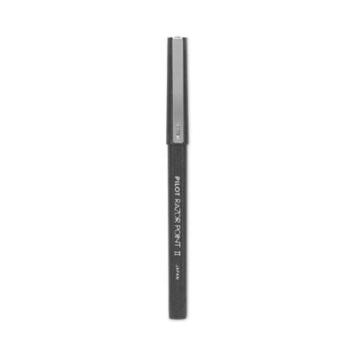 Pilot® Razor Point II Super Fine Line Porous Point Pen, Stick, Ultra-Fine 0.2 mm, Black Ink, Black Barrel, Dozen Flipcost Flipcost