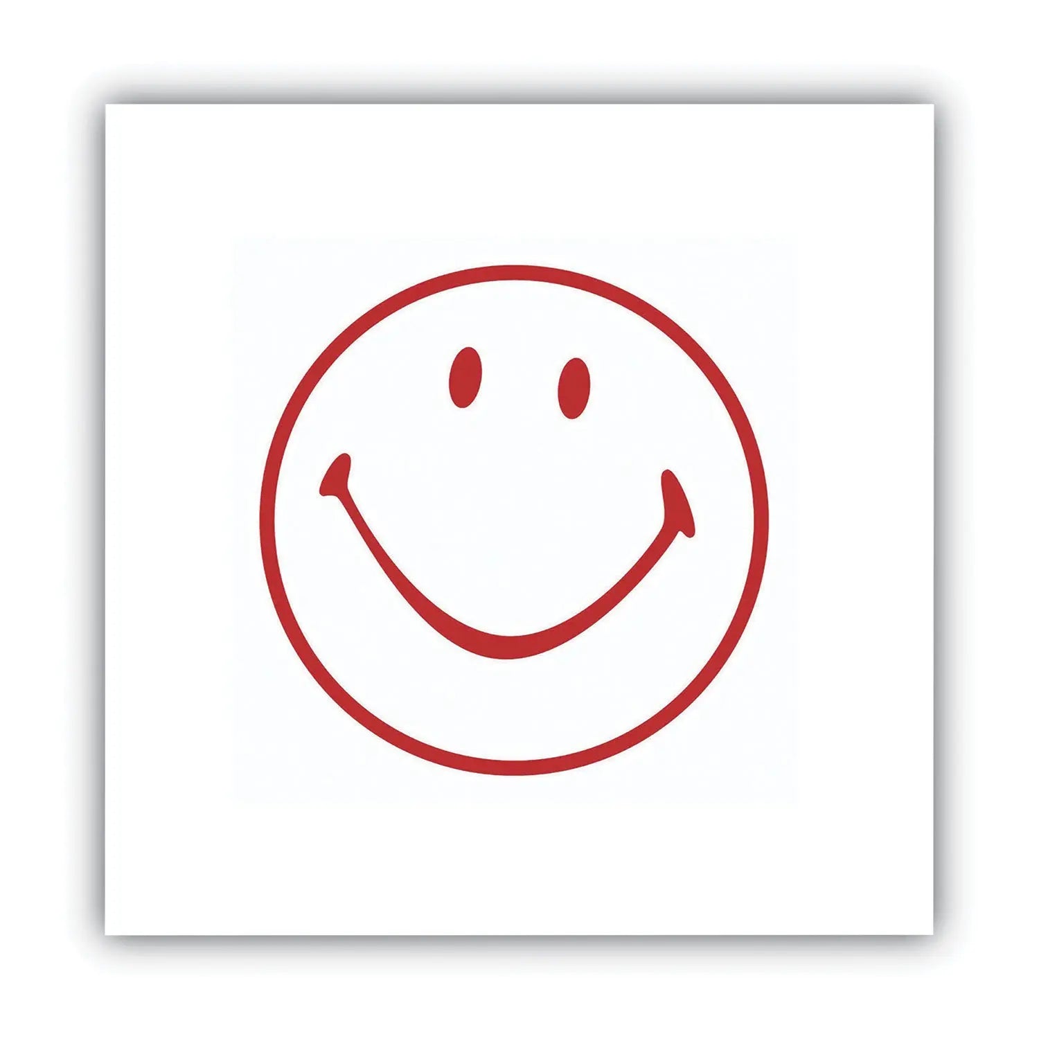 Pre-Inked Round Stamp, Smiley, 0.63" dia, Red ACCUSTAMP® Flipcost