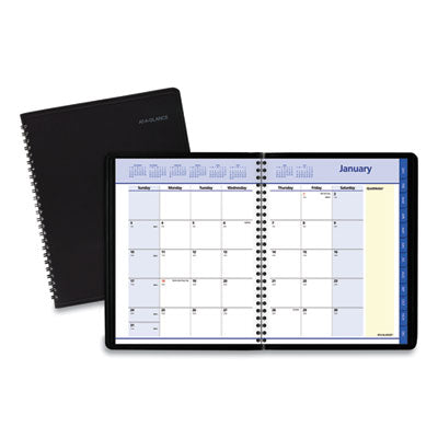 QuickNotes Monthly Planner, 8.75 x 7, Black Cover, 12-Month (Jan to Dec): 2024 Flipcost Flipcost