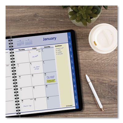 QuickNotes Monthly Planner, 8.75 x 7, Black Cover, 12-Month (Jan to Dec): 2024 Flipcost Flipcost