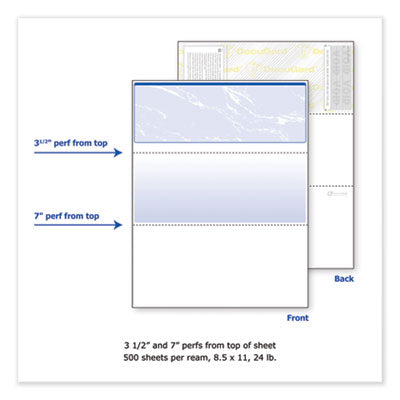 DocuGard™ Security Business Checks Features,11 8.5 x 11, Blue Marble Top, 500/Ream Flipcost Flipcost