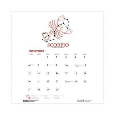 Recycled Academic Zodiac Wall Calendar, 11 x 14, Multicolor Sheets, 12-Month (Aug to July): 2023 to 2024 Flipcost Flipcost