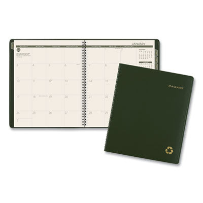 Recycled Monthly Planner Green Cover, 11 x 9, , 13-Month (Jan to Jan): 2024 to 2025 Flipcost Flipcost