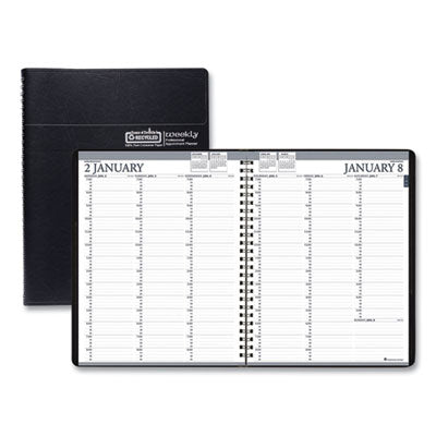 Recycled Professional Weekly Planner, 15-Minute Appts, 11 x 8.5, Black Wirebound Soft Cover, 12-Month (Jan to Dec): 2024 Flipcost Flipcost