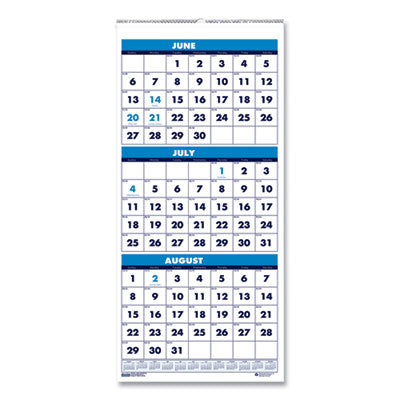 Recycled Wall Calendar Vertical, Three-Month Format, 8 x 17, White Sheets, 14-Month (June to July): 2023 to 2024 Flipcost Flipcost
