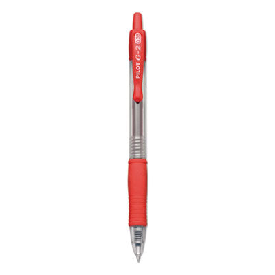 Pilot® G2 Premium Gel Pen Convenience Pack, Retractable, Extra-Fine 0.38 mm, Red Ink, Smoke/Red Barrel Flipcost Flipcost
