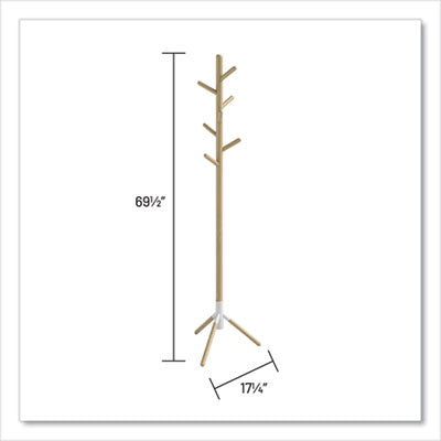 Resi Standing Coat Tree White, 6 Hook, 17.25w x 17.25d x 69.5h Flipcost Flipcost