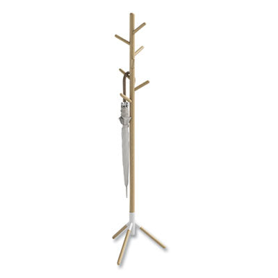 Resi Standing Coat Tree White, 6 Hook, 17.25w x 17.25d x 69.5h Flipcost Flipcost