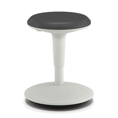 Revel Adjustable Height Fidget Stool, Backless, Supports Up to 250 lb, 13.75" to 18.5" Seat Height, Charcoal Seat, White Base Flipcost Flipcost