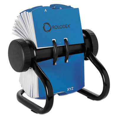 Rolodex™ Open Rotary Business Card File with 24 Guides, Holds 400 2.63 x 4 Cards, 6.5 x 5.61 x 5.08, Metal, Black Flipcost Flipcost