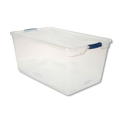 Rubbermaid® Clever Store Basic Latch-Lid Container, 95 qt, 17.75" x 29" x 13.25", Clear Flipcost Flipcost