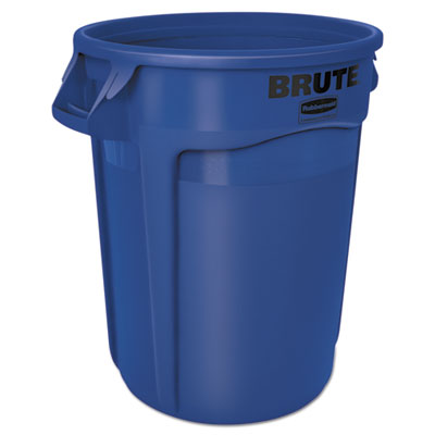 Rubbermaid® Commercial Vented Round Brute Container, 32 gal, Plastic, Blue Flipcost Flipcost