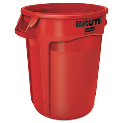 Rubbermaid® Commercial Vented Round Brute Container, 32 gal, Plastic, Red Flipcost Flipcost