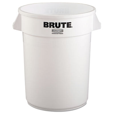 Rubbermaid® Commercial Vented Round Brute Container, 32 gal, Plastic, White Flipcost Flipcost