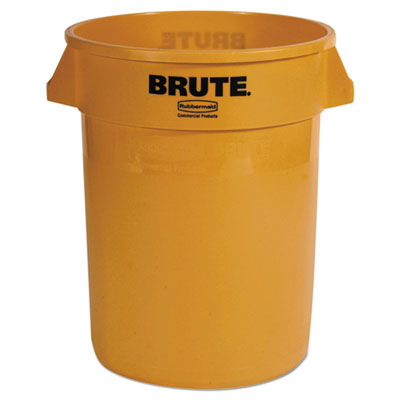 Rubbermaid® Commercial Vented Round Brute Container, 32 gal, Plastic, Yellow Flipcost Flipcost