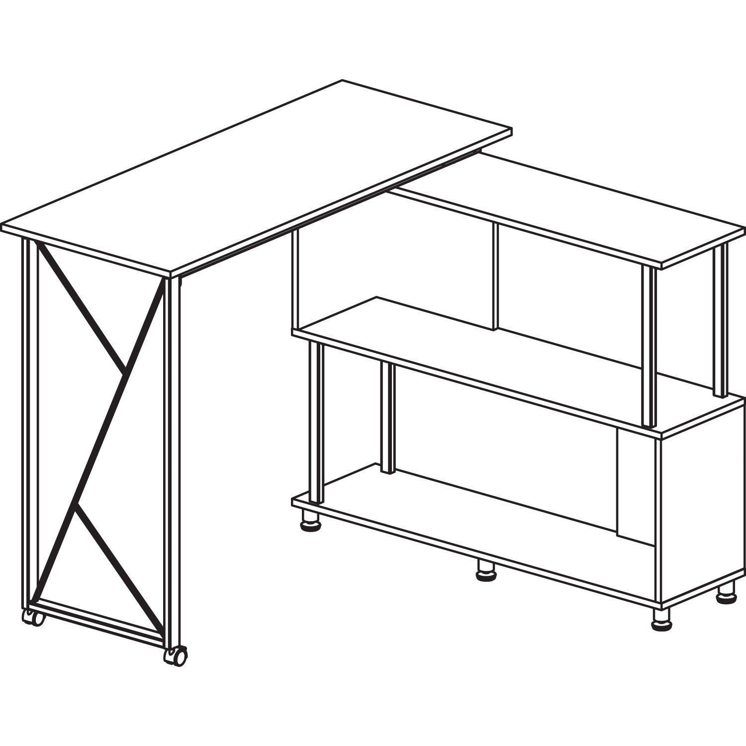 Safco® Mood Standing Height Desk, 53.25" X 21.75" X 42.25", Gray