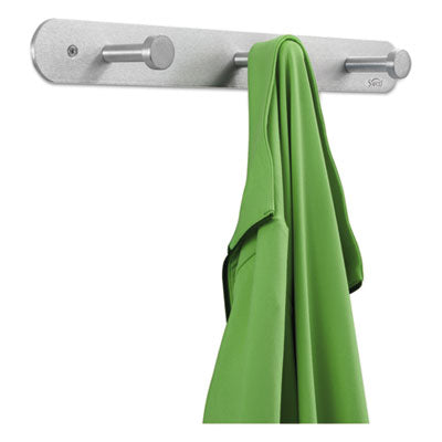 Safco® Nail Head Wall Coat Rack, Three Hooks, Metal, 18w x 2.75d x 2h, Satin Flipcost Flipcost