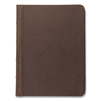 Samsill® Vintage Hardback Zipper Portfolio, Vinyl, Dark Brown, 11 x 8.5 Flipcost Flipcost