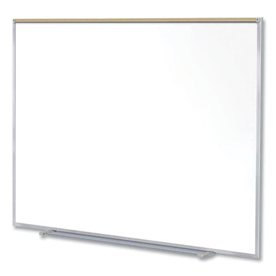 Magnetic Porcelain Whiteboard w/Satin Aluminum Frame and Map Rail, 72.5 x 60.47, White Surface Flipcost Flipcost