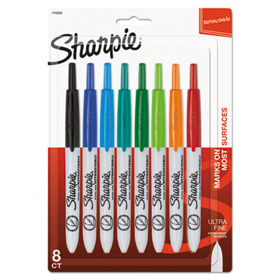 Sharpie® Retractable Permanent Marker, Extra-Fine Needle Tip, Assorted Colors, 8/Set Flipcost Flipcost