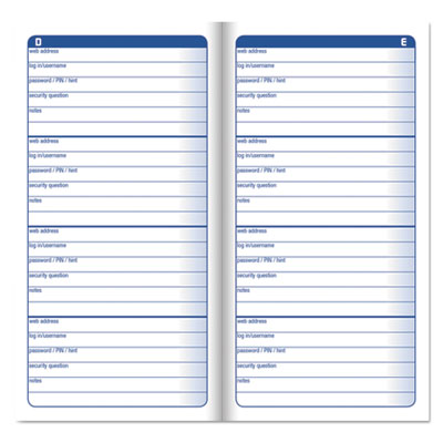 Password Journal One-Part (No Copies), 3 x 1.5, 4 Forms/Sheet, 192 Forms Total Flipcost Flipcost