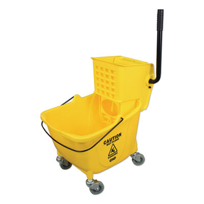 Side-Press Wringer and Plastic Bucket Combo, 12 to 32 oz, Yellow Flipcost Flipcost