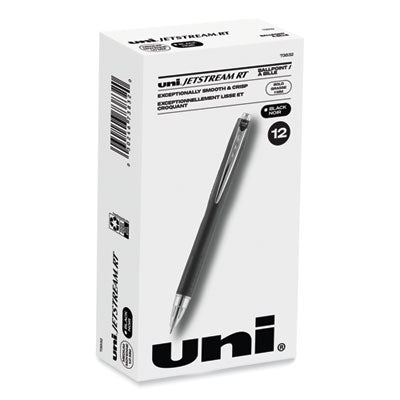 Uniball® Jetstream Retractable Hybrid Gel Pen, Bold 1 mm, Black Ink, Black/Silver Barrel Flipcost Flipcost