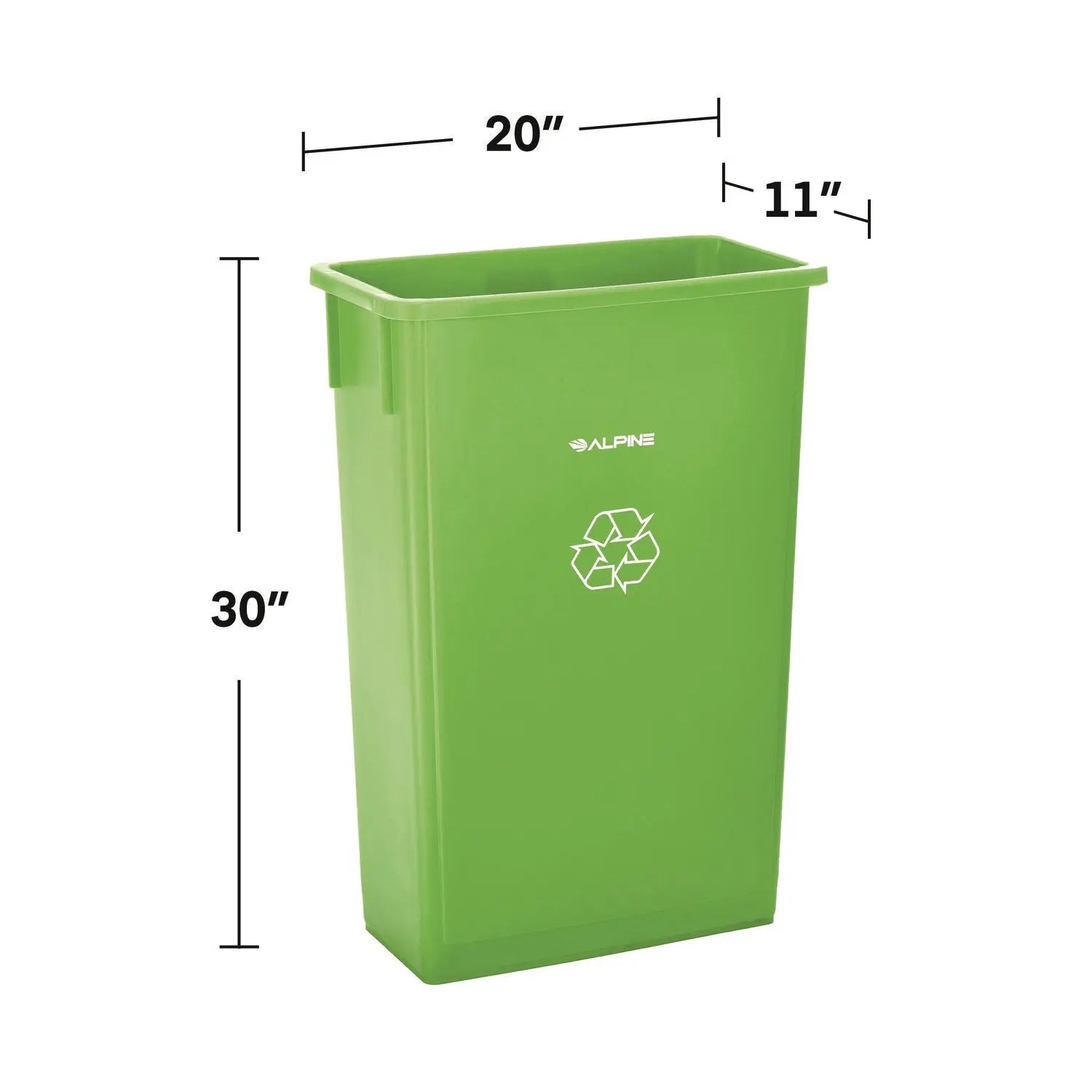 Slim 23 Gallon Recycling Bin, Plastic, Lime Green Alpine Industries Flipcost